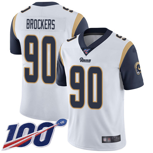 Los Angeles Rams Limited White Men Michael Brockers Road Jersey NFL Football #90 100th Season Vapor Untouchable